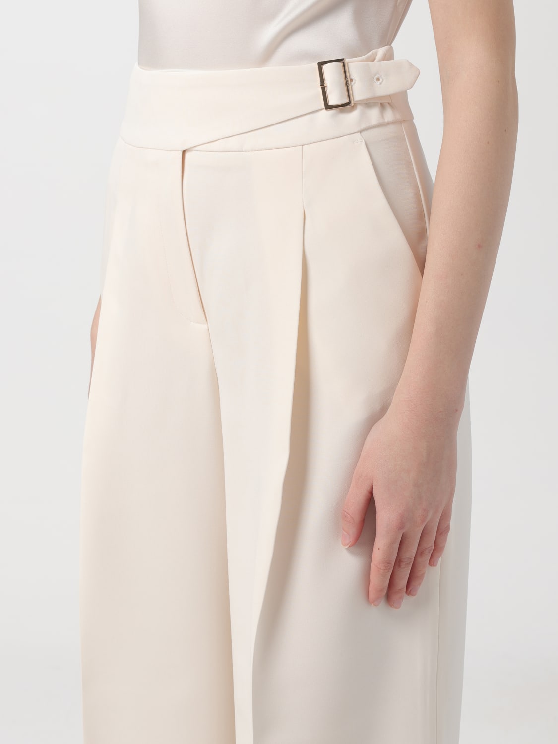 パンツ LIU JO Woman Pants White WA5282T2182 11111 WA5282T2182 Liujo Cropped Trousers With Embroidery