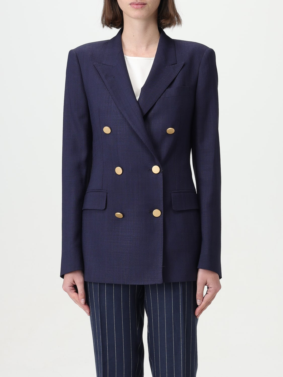 アウターその他 TAGLIATORE Woman Blazer Blue JPARIGI12L340159 EB849 TAGLIATORE: Blazer woman - Blue | Tagliatore blazer