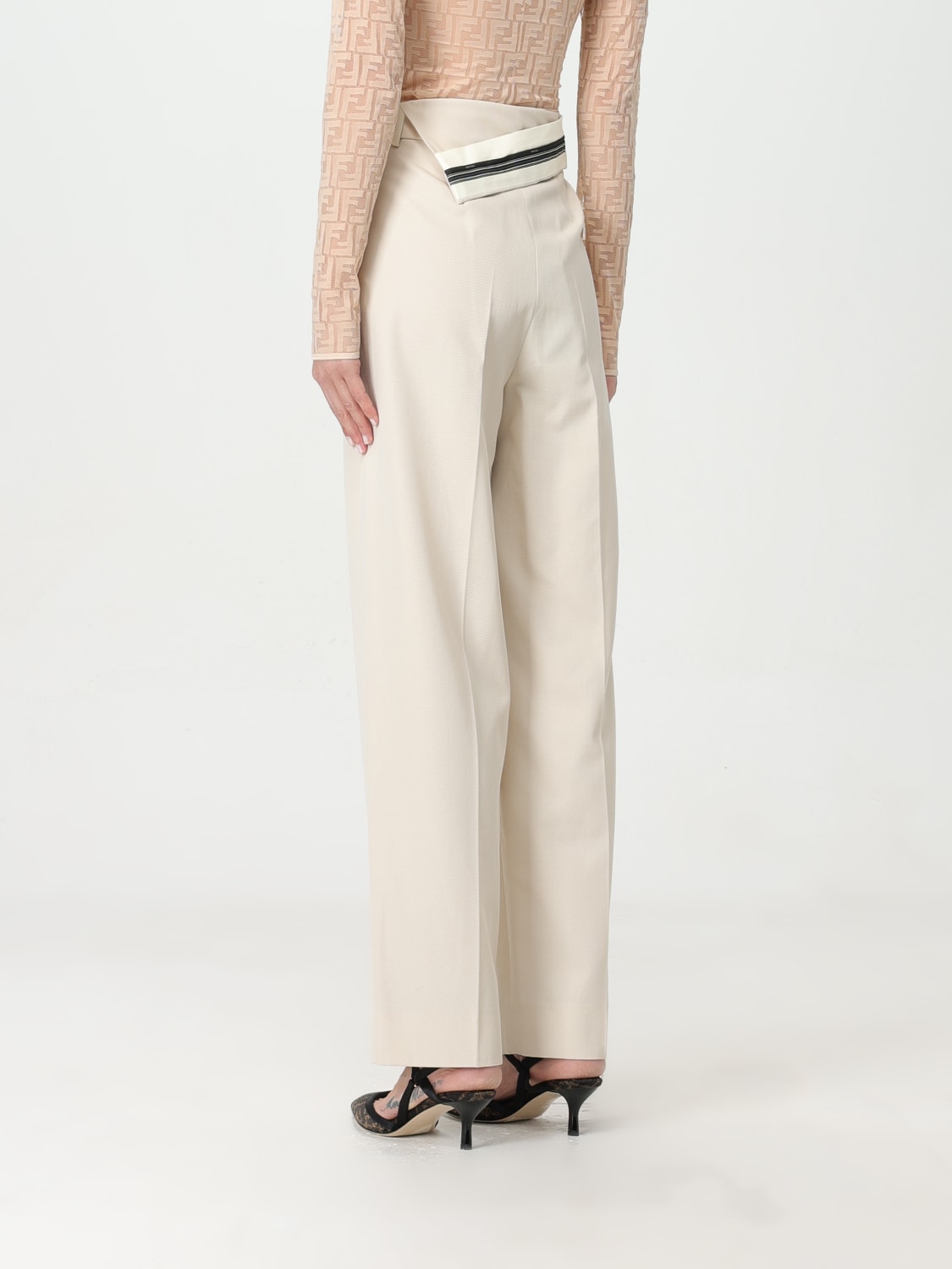 FENDI HOSE: Hose damen Fendi, Beige - Img 3