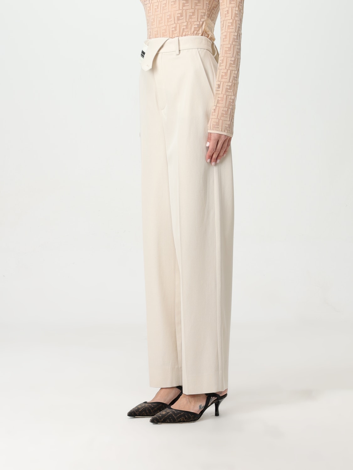 FENDI HOSE: Hose damen Fendi, Beige - Img 4