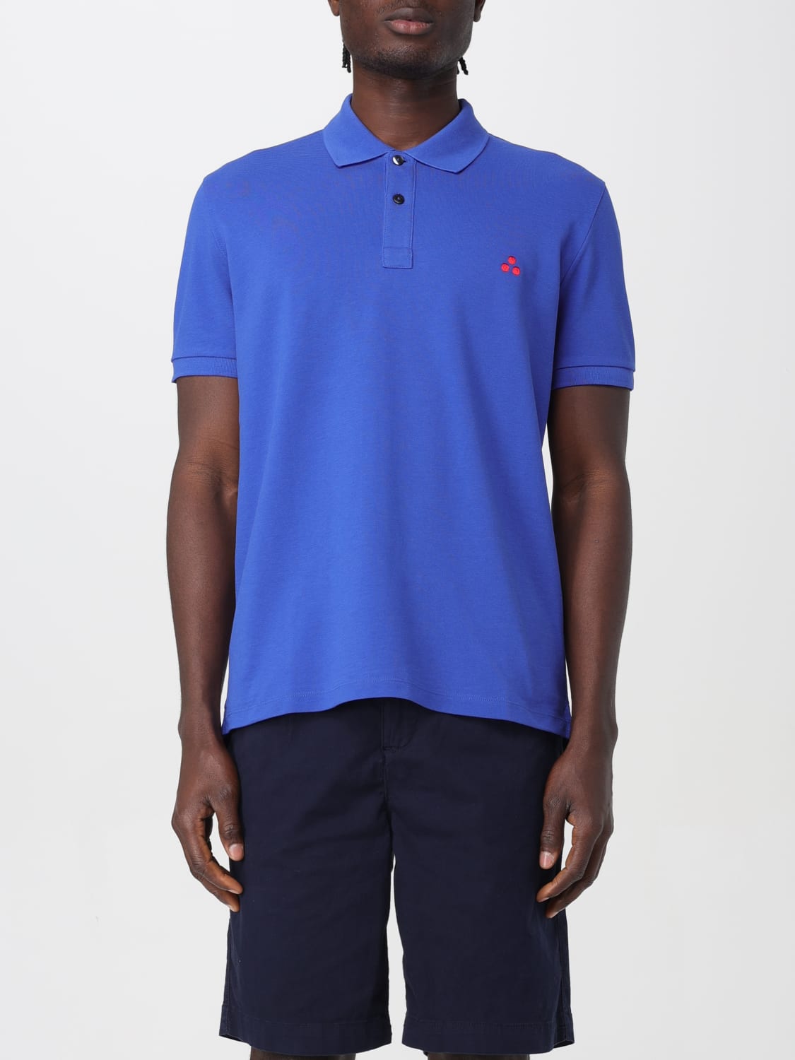 PEUTEREY POLO: Polo Peuterey in piquet di cotone con logo , Blue 1 - Img 1