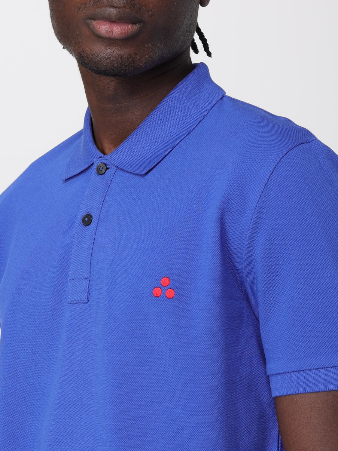 PEUTEREY POLO: Polo Peuterey in piquet di cotone con logo , Blue 1 - Img 3