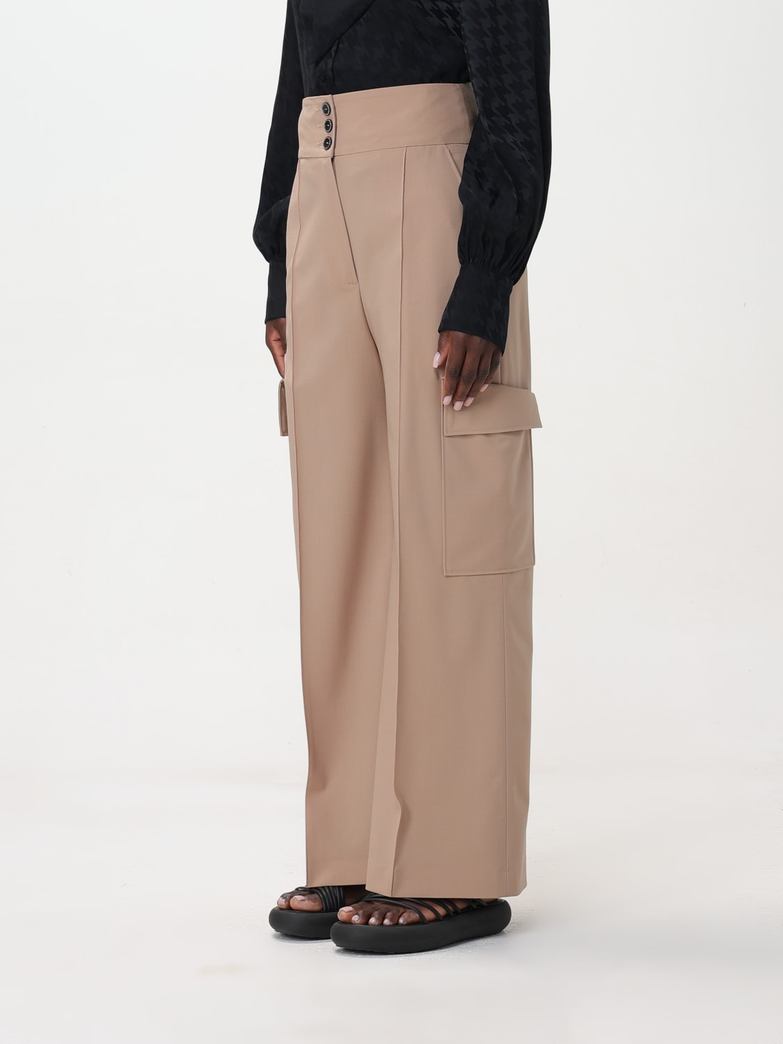 MSGM PANTS: Pants woman MSGM, Beige - Img 4