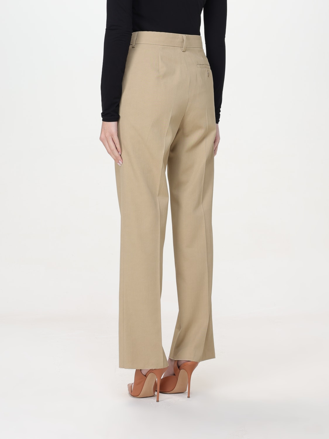 SPORTMAX PANTALONE: Pantalone Sportmax in misto cotone , Beige - Img 3