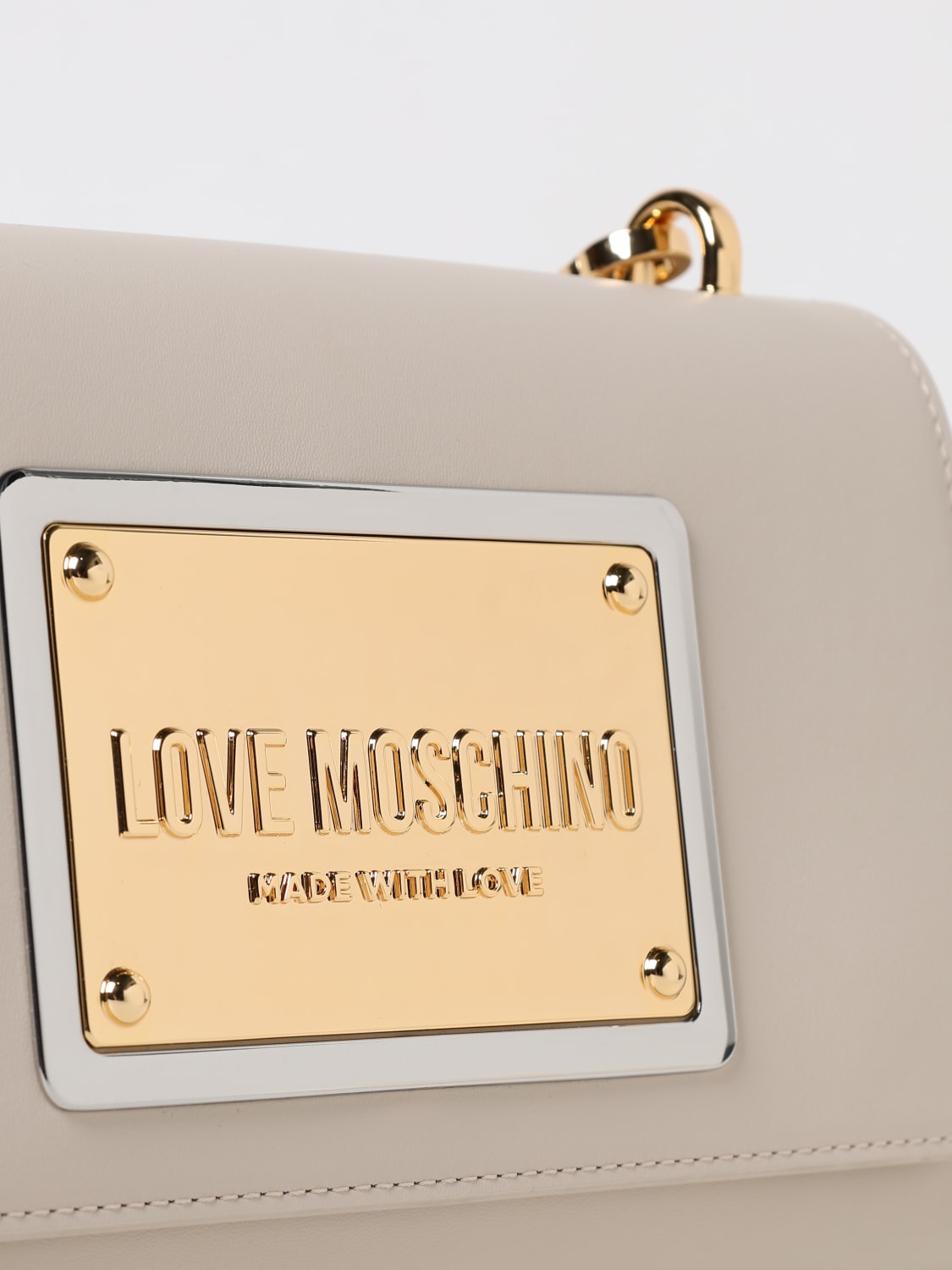 LOVE MOSCHINO 肩包: 手提包 女士 Love Moschino, 象牙色 - Img 3