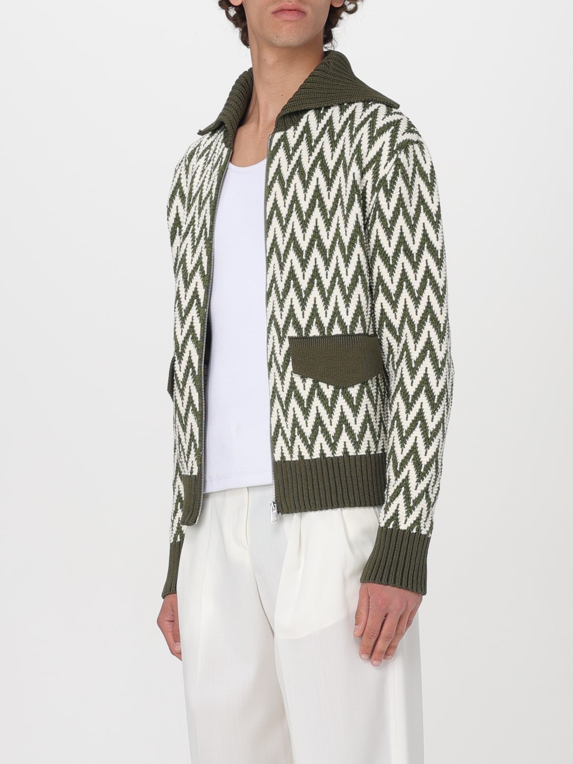 LANVIN CARDIGAN: Lanvin zip-up cardigan, Kaki - Img 4