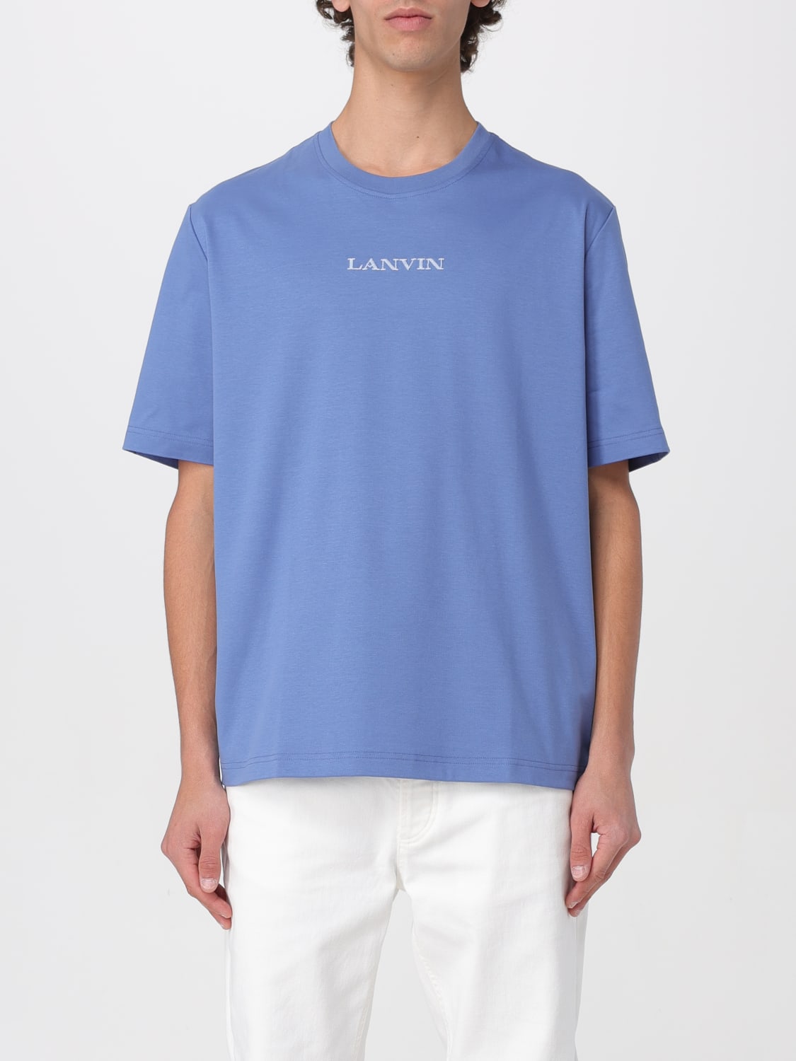 Lanvin Outlet: T-shirt men - Blue | Lanvin t-shirt RMTS0010J134E24 ...