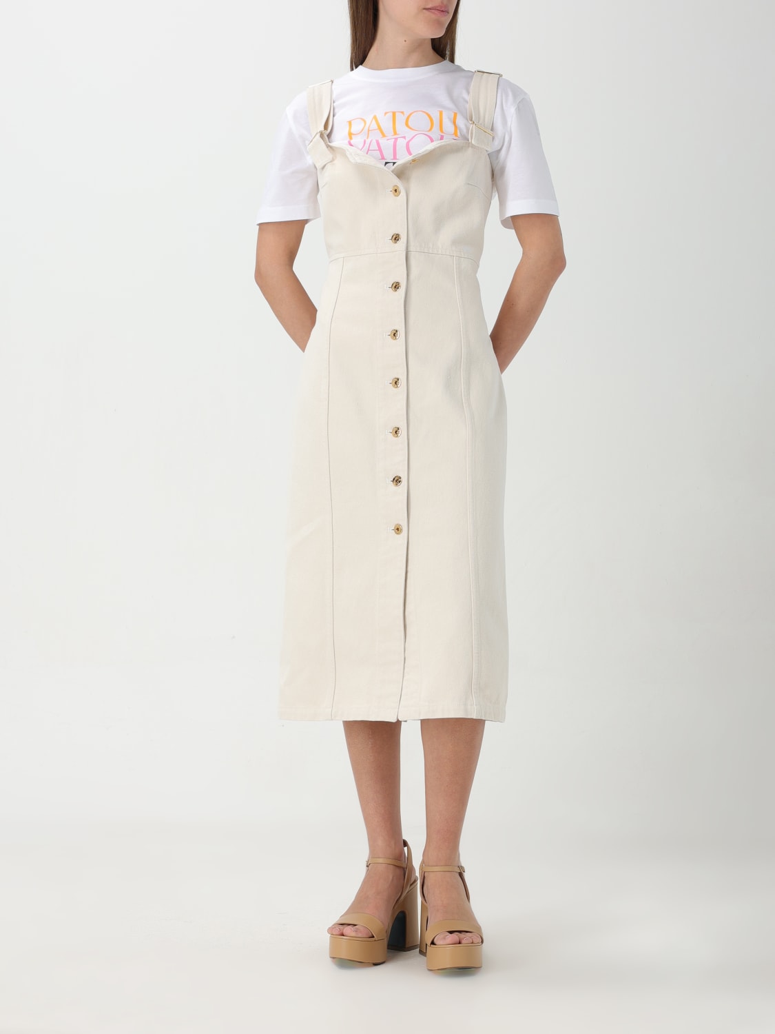 PATOU DRESS: Dress woman Patou, Beige - Img 2