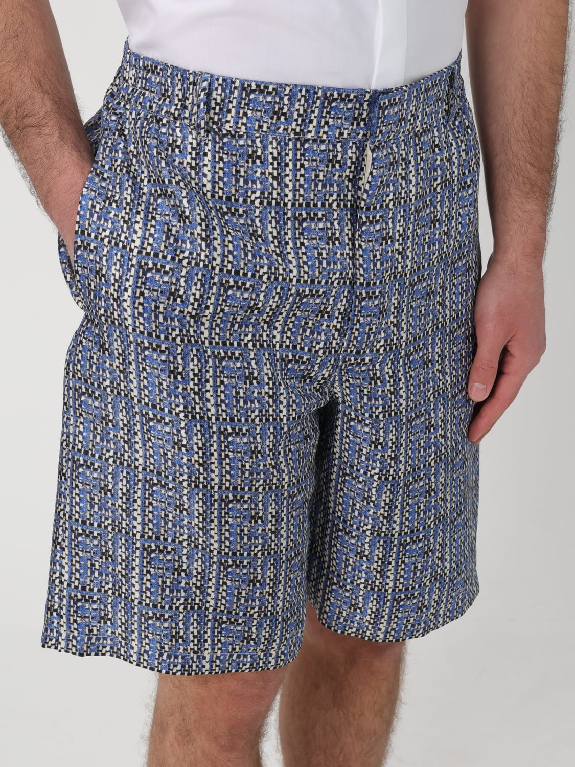 FENDI SHORTS: Shorts herren Fendi, Blau - Img 5