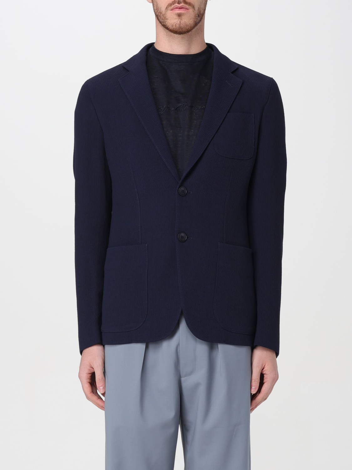 GIORGIO ARMANI Blazer uomo Blue Blazer Giorgio Armani 8WGGG02BT003N online su GIGLIO.COM