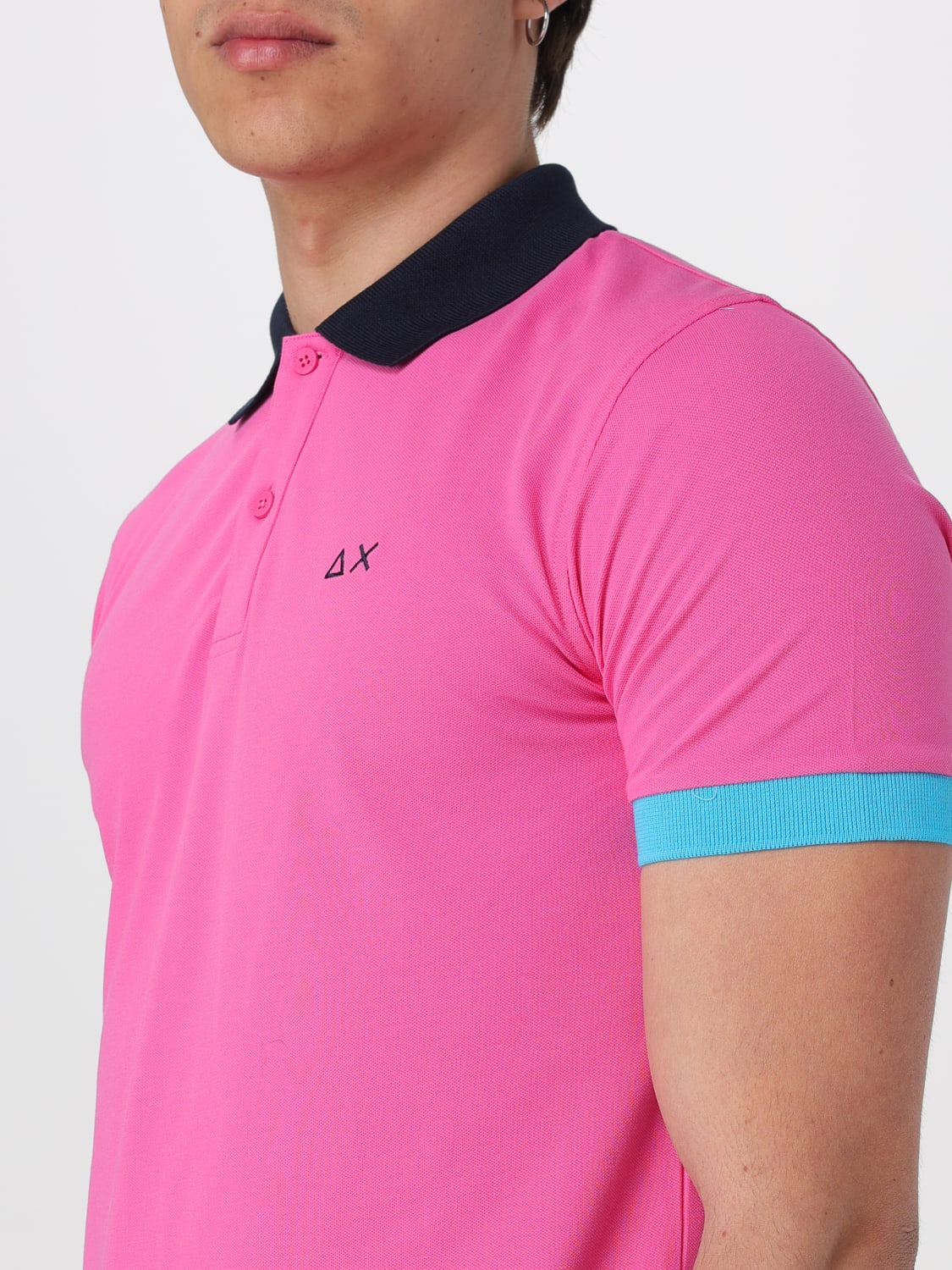 SUN 68 POLO SHIRT: T-shirt men Sun 68, Fuchsia - Img 3