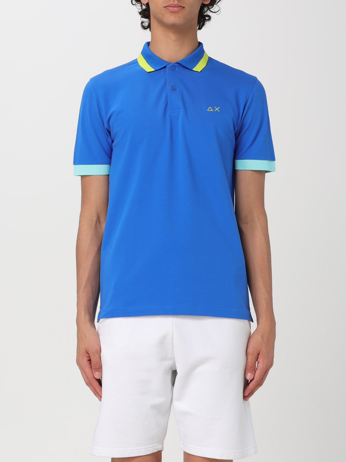 SUN68 POLO SHIRT: T-shirt men Sun 68, Blue - Img 1