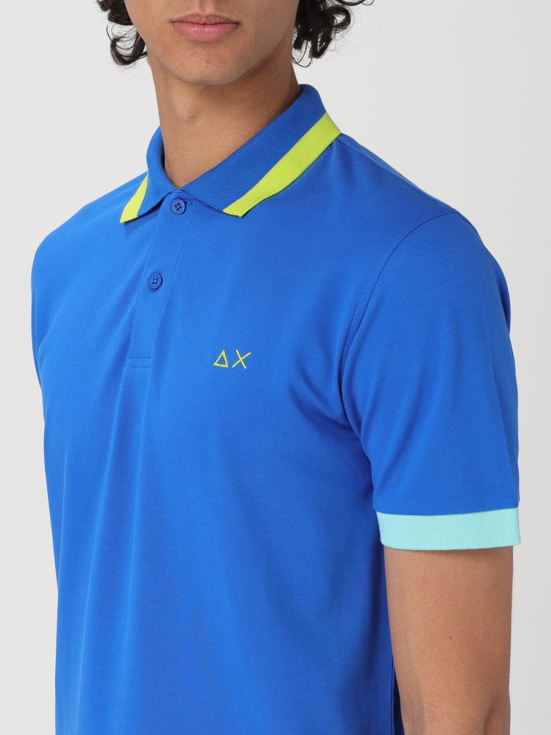 SUN68 POLO SHIRT: T-shirt men Sun 68, Blue - Img 3