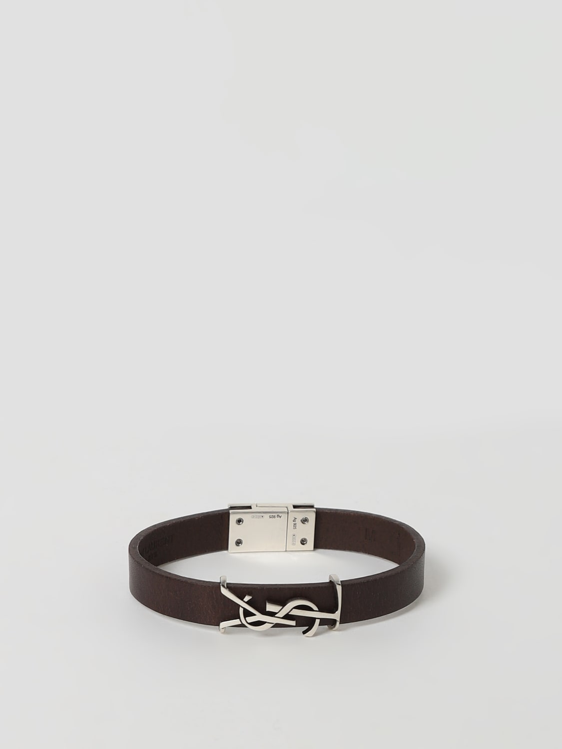 Giglio Bracciale Cassandre Saint Laurent in pelle con monogram YSL