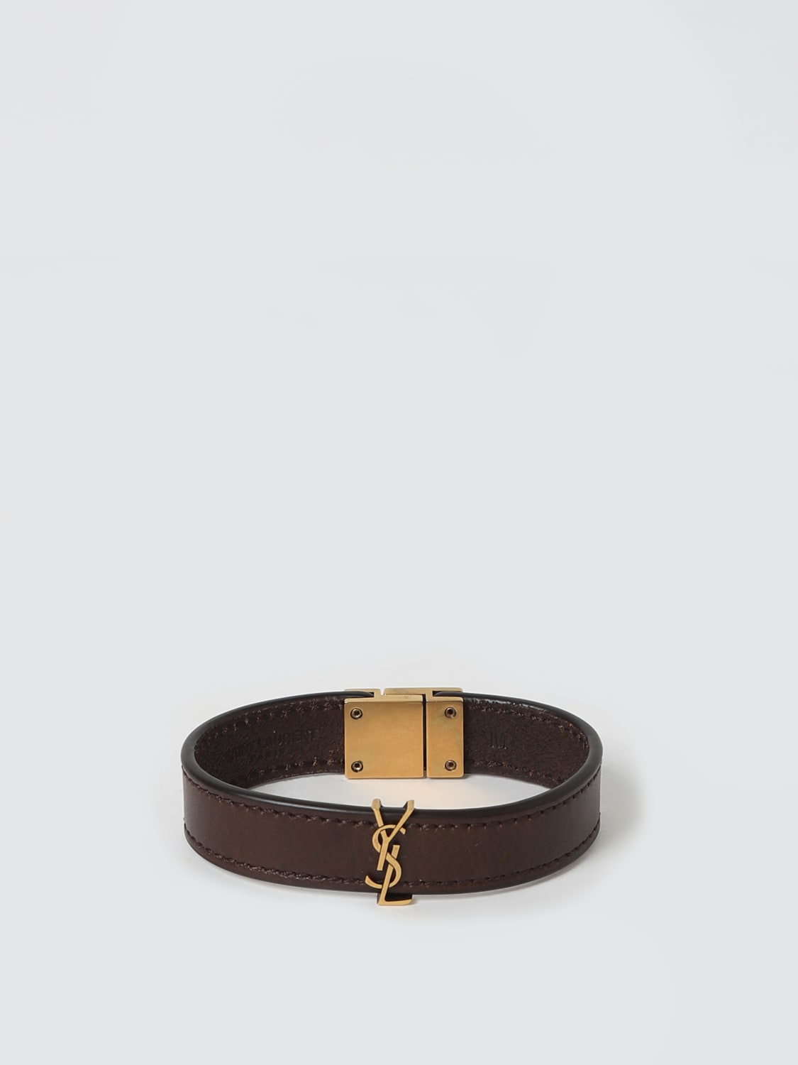 Giglio Bracciale Cassandre Saint Laurent in pelle con monogram YSL