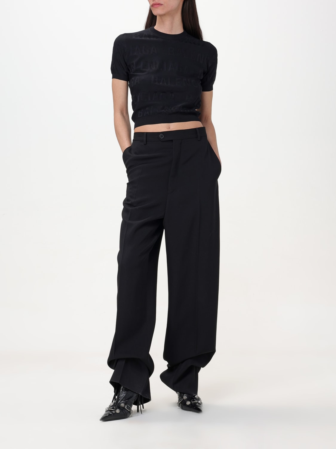 BALENCIAGA TOP: Balenciaga viscose top, Black - Img 2