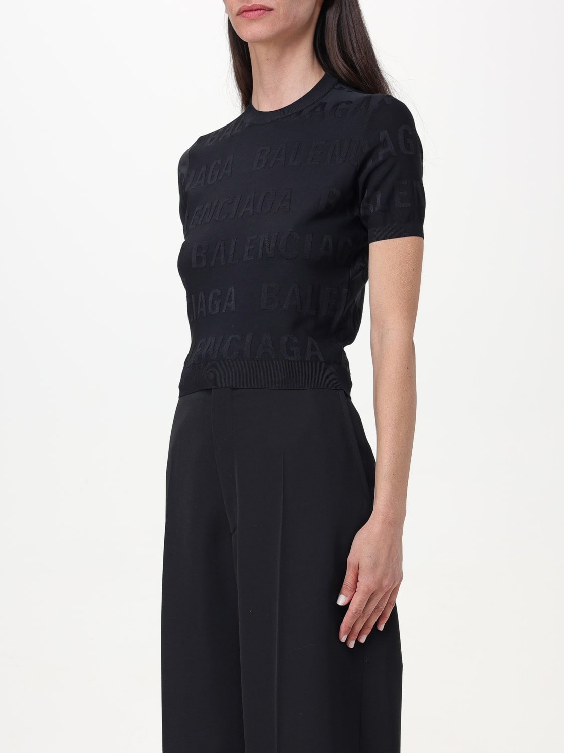 BALENCIAGA TOP: Balenciaga viscose top, Black - Img 4