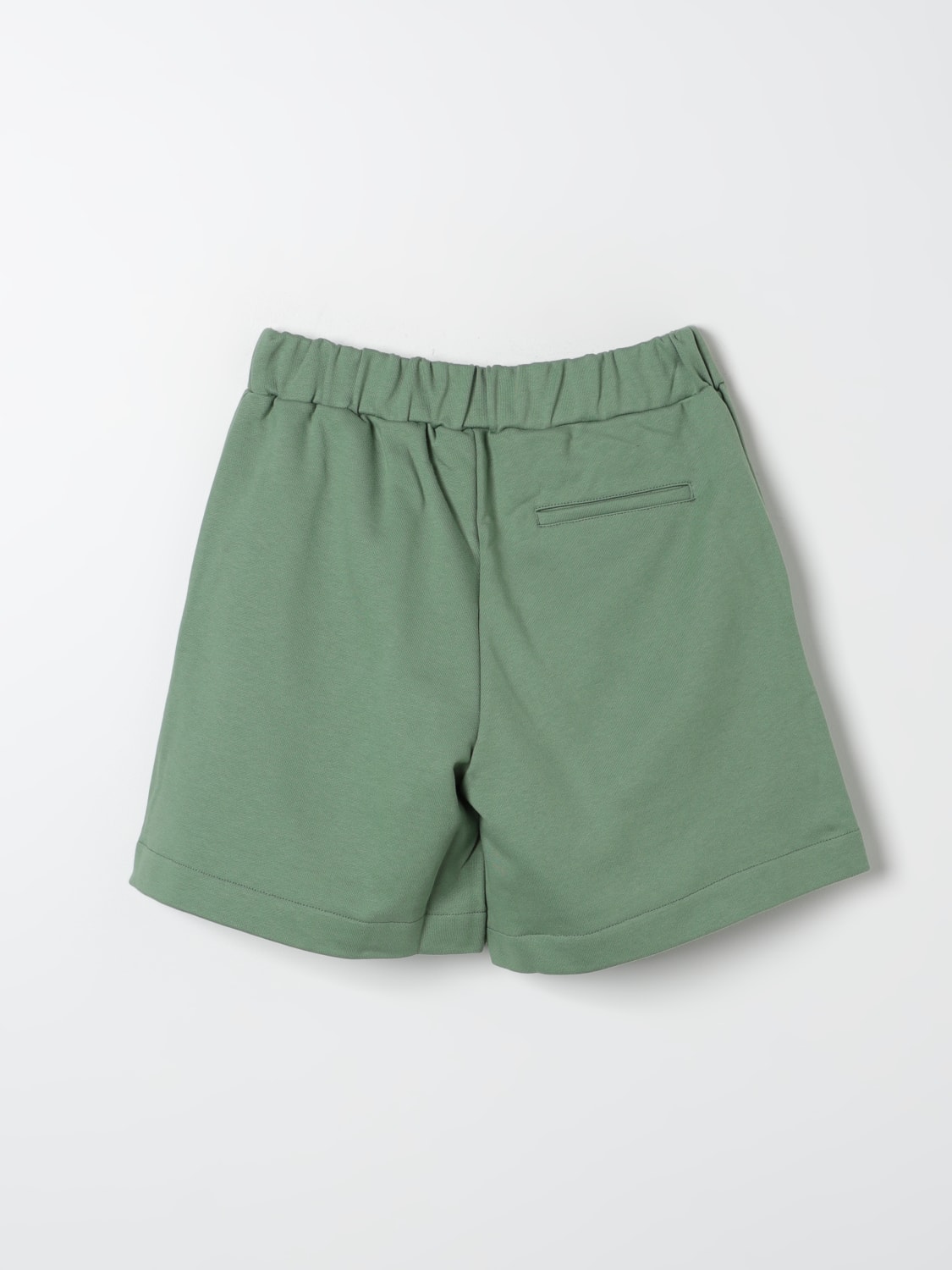 FENDI PANTALONCINO: Shorts Fendi Kids in cotone con logo ricamato , Verde - Img 2