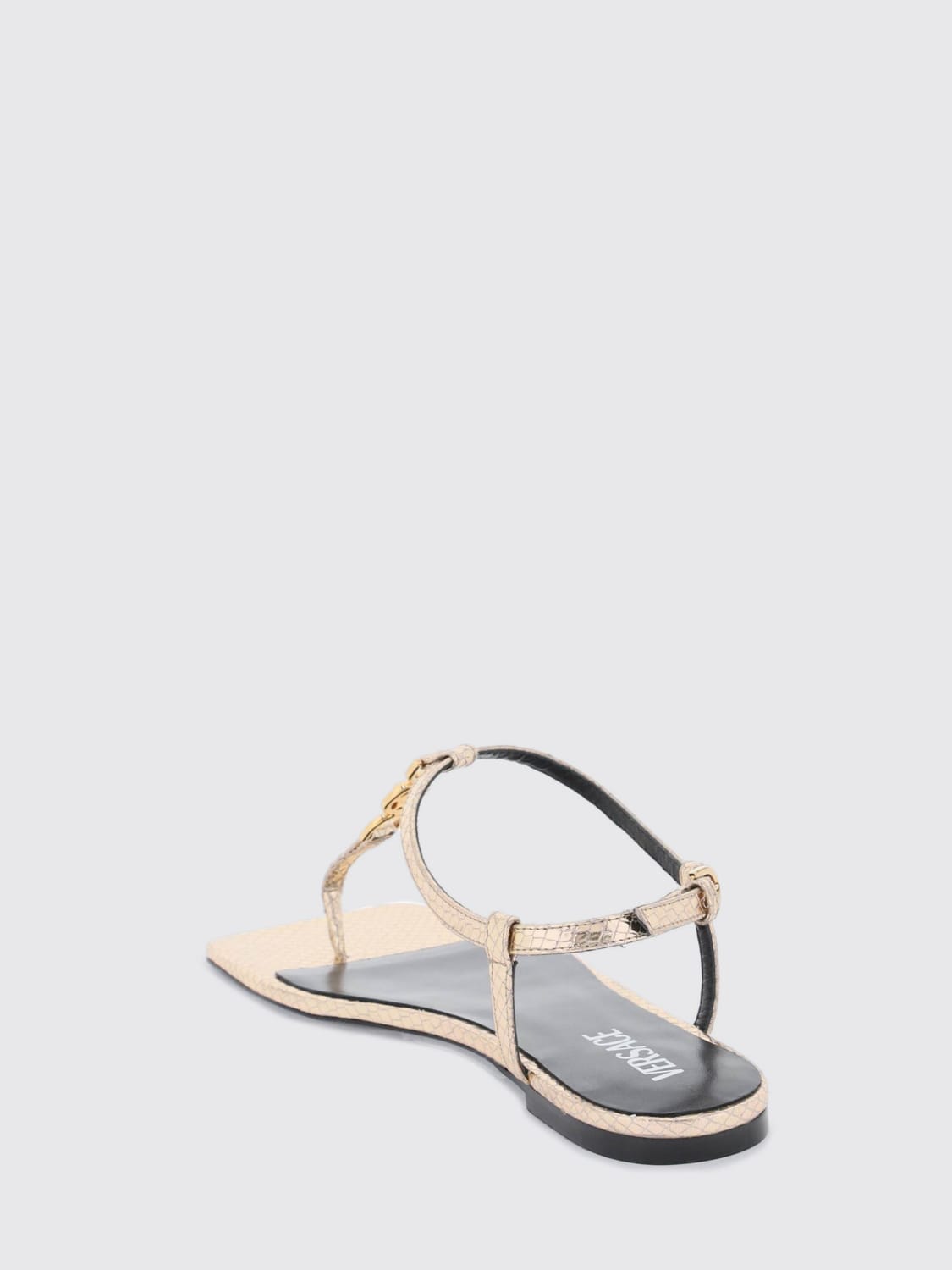 VERSACE FLAT SANDALS: Flat sandals woman Versace, Champagne - Img 2