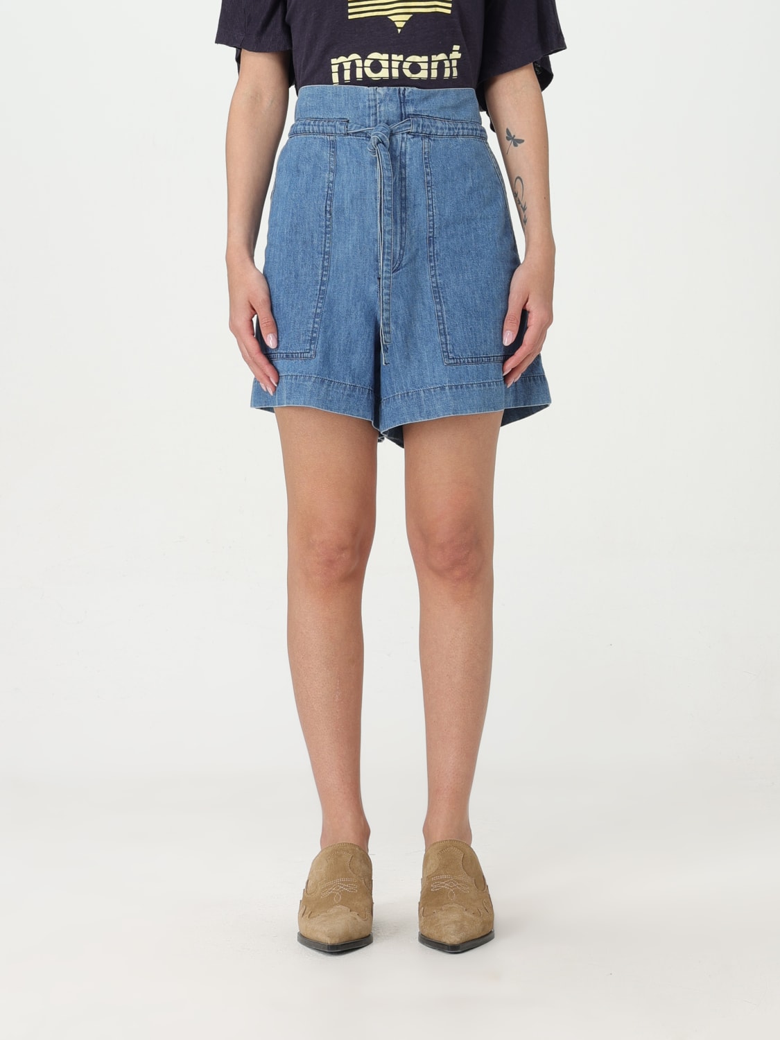 ショートパンツ ISABEL MARANT ETOILE Woman Short Blue SH0095FAB1H04E 30BU Isabel Marant Etoile Outlet: Short woman - Blue | Isabel
