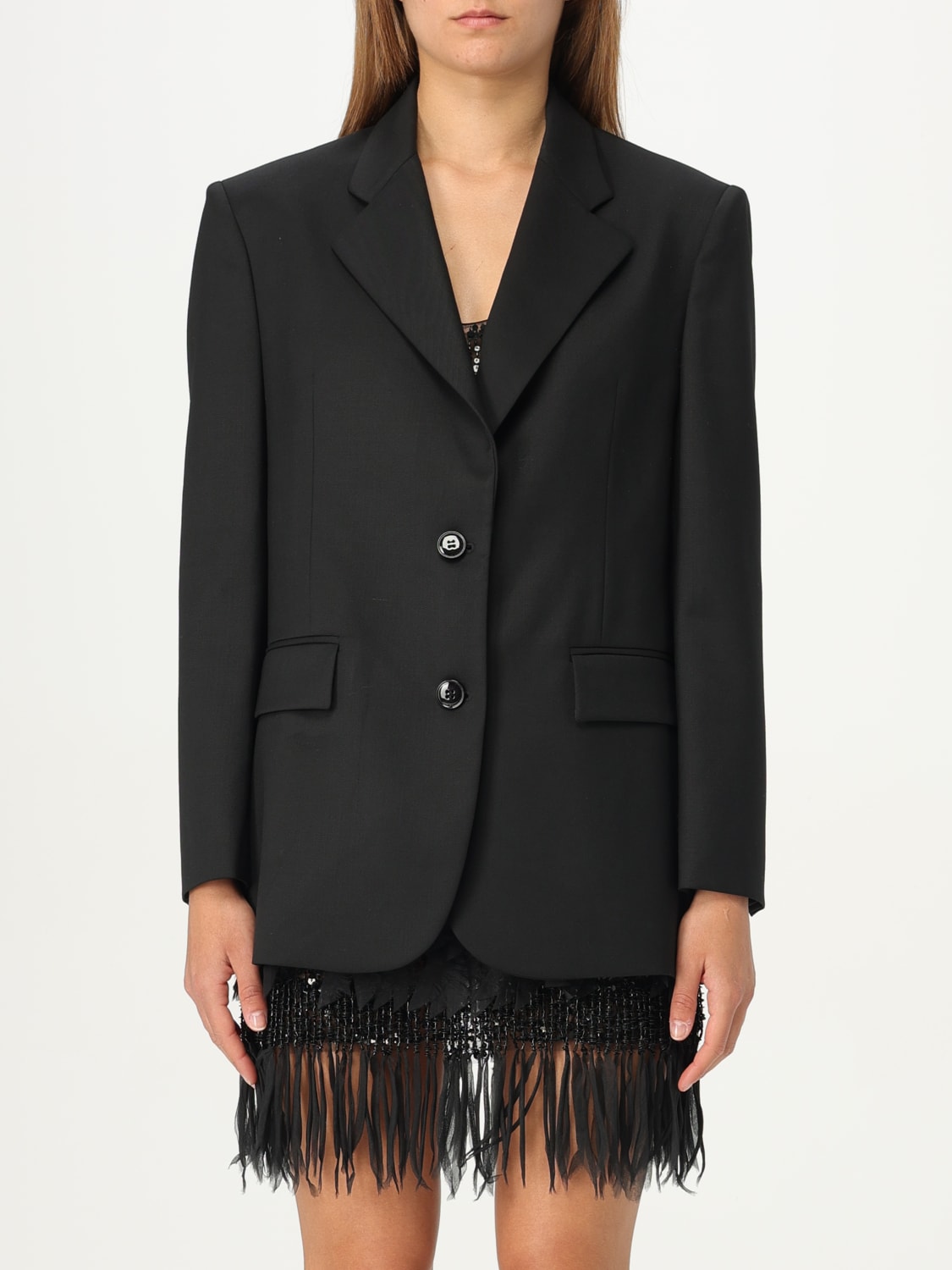 アウターその他 ELISABETTA FRANCHI Woman Blazer Black GI063 110 Elisabetta Franchi Outlet: Jacket woman - Black | Elisabetta