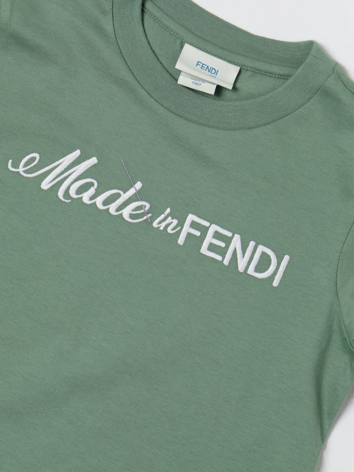 FENDI T-SHIRT: T-shirt kids Fendi Kids, Green - Img 3