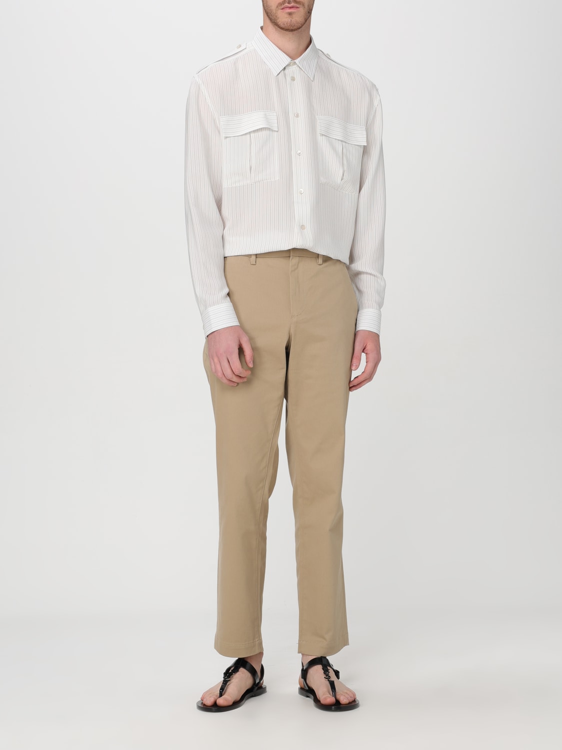 SAINT LAURENT CAMISA: Camisa hombre Saint Laurent, Beige - Img 2