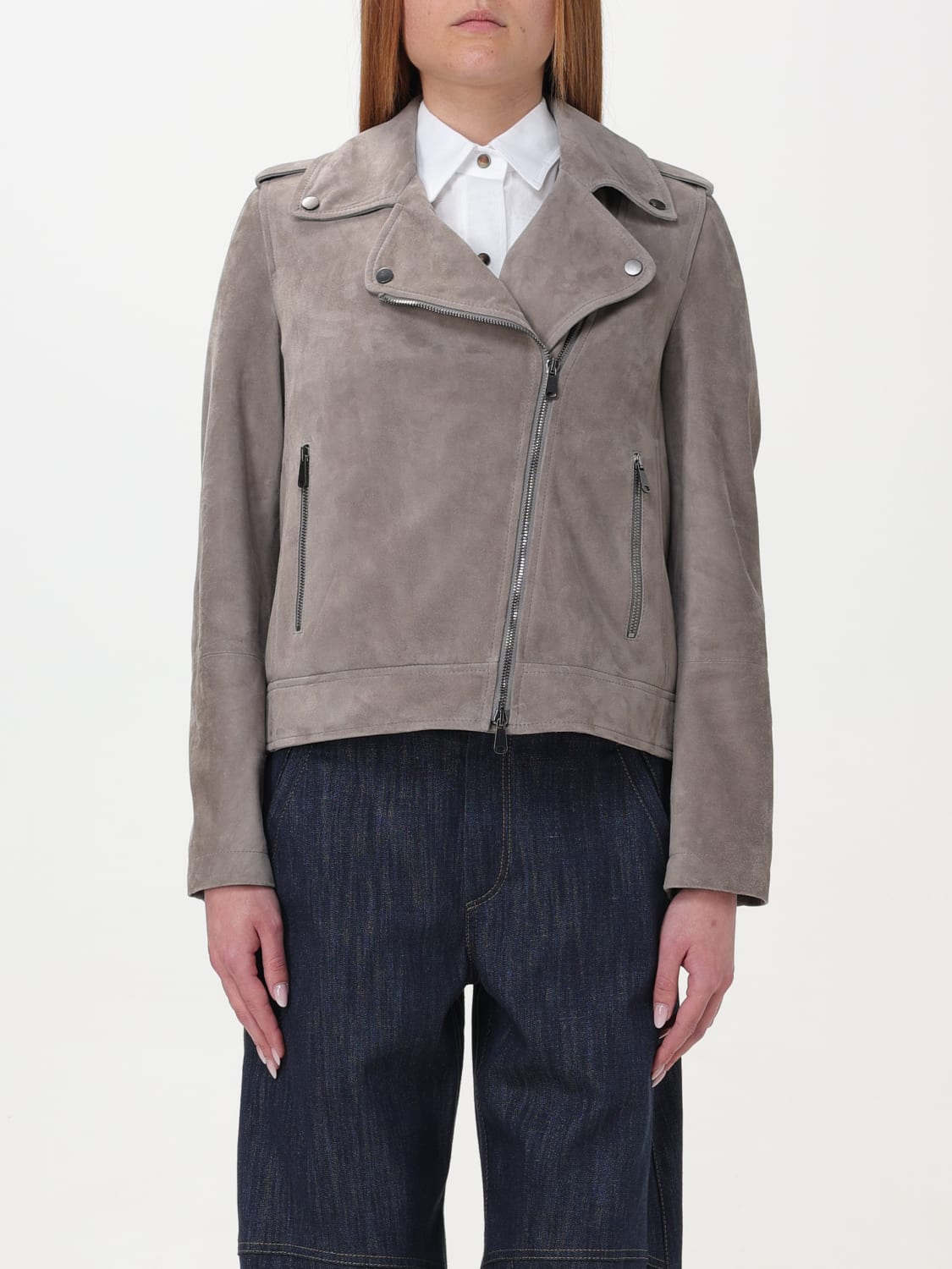ジャケット BRUNELLO CUCINELLI Woman Jacket Grey MRTR20916 CYD30 Cashmere down jacket in grey - Brunello Cucinelli | Mytheresa