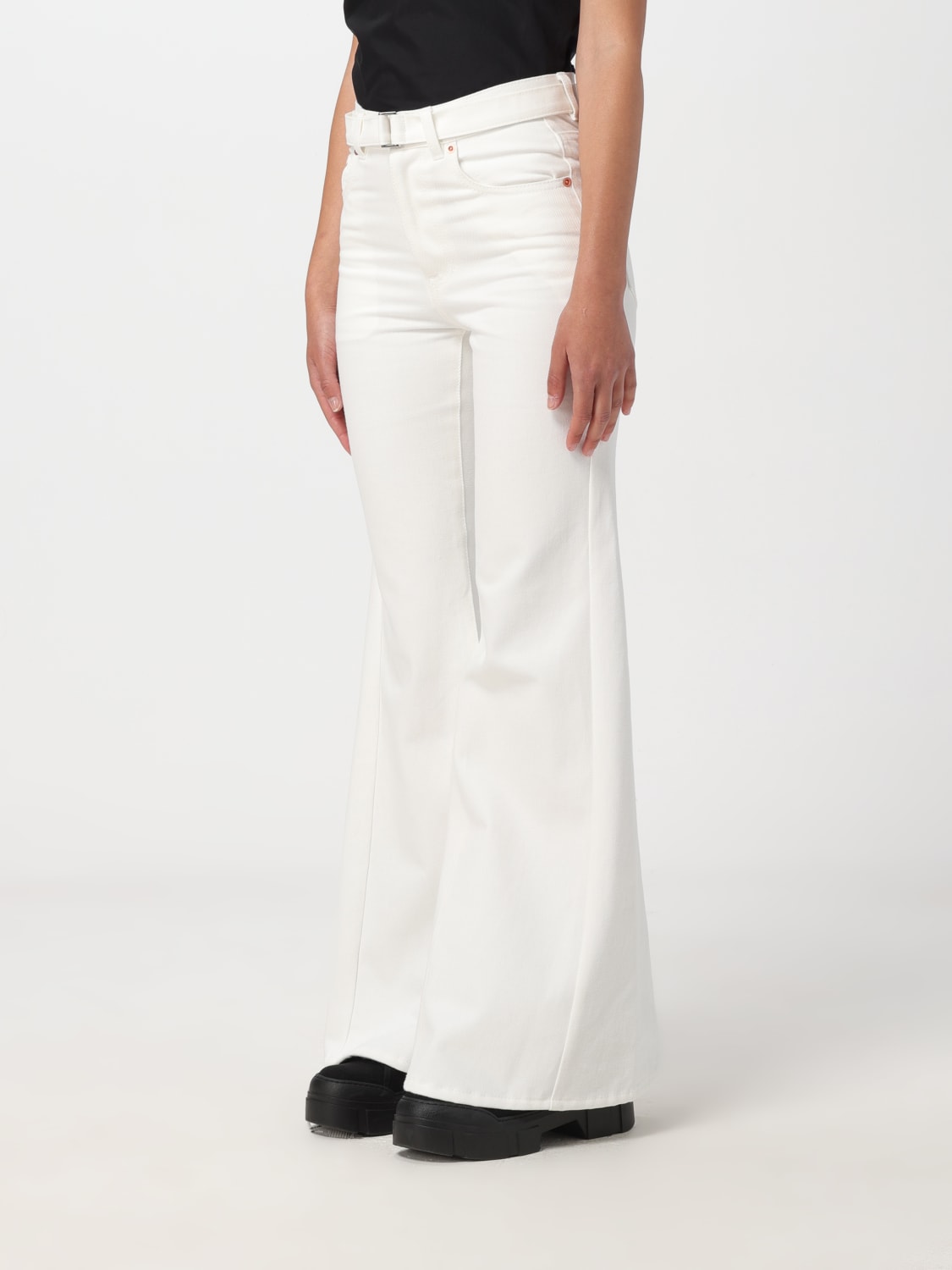 SACAI 牛仔裤: 裤子 女士 Sacai, 米色 - Img 4