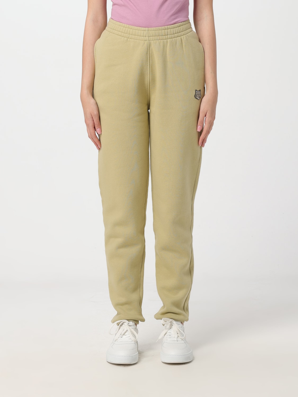 MAISON KITSUNÉ PANTS: Pants woman Maison KitsunÉ, Beige - Img 1