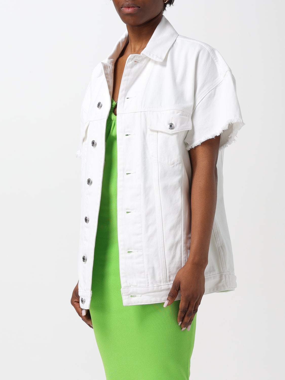 Michael kors white jean jacket clearance