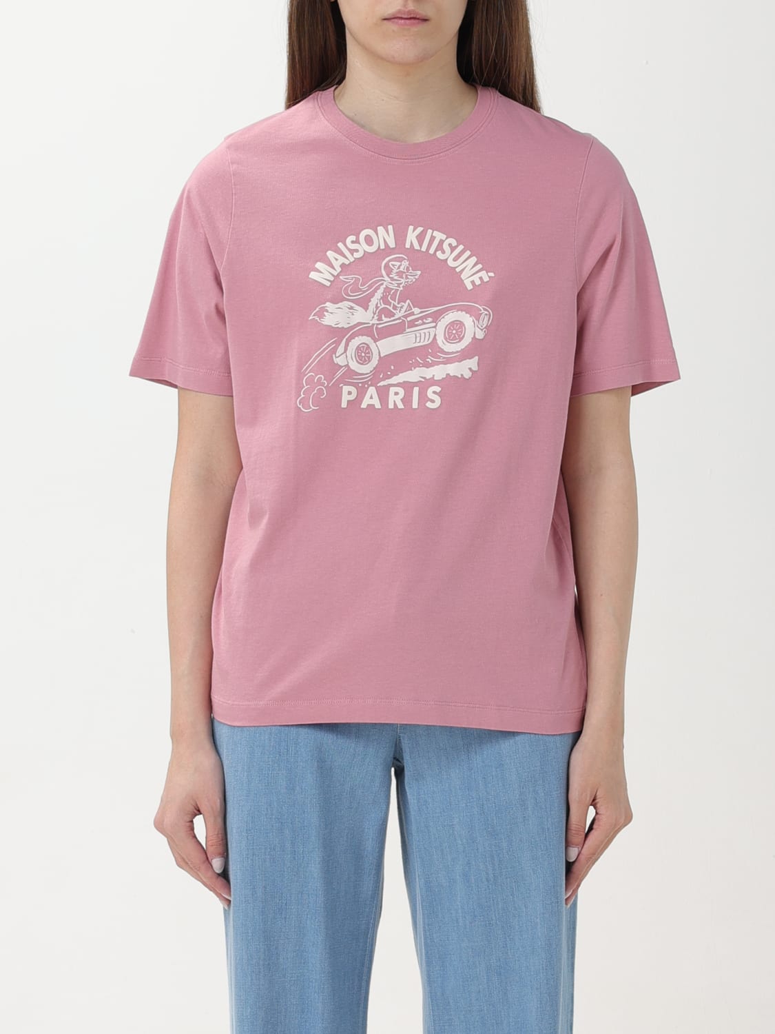 Maison Kitsuné Outlet: T-shirt woman - Pink | Maison Kitsuné t-shirt ...