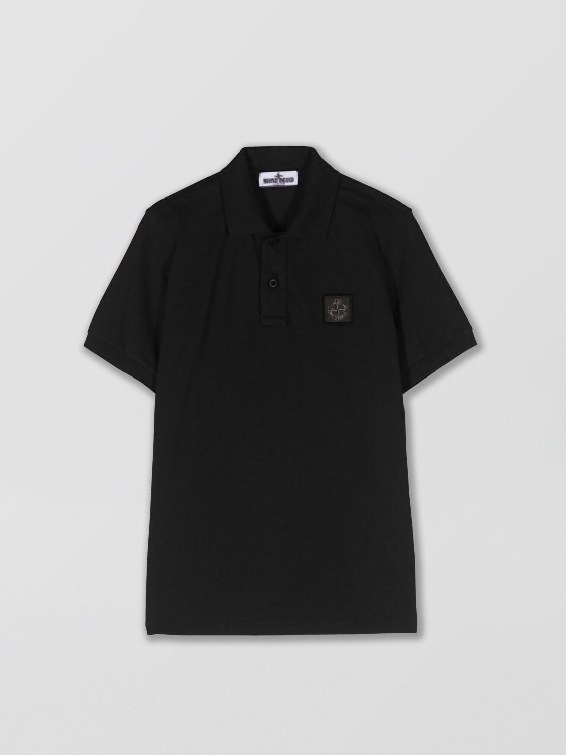 STONE ISLAND JUNIOR Polo shirt kids Black Stone Island Junior polo shirt 21448 online at GIGLIO.COM