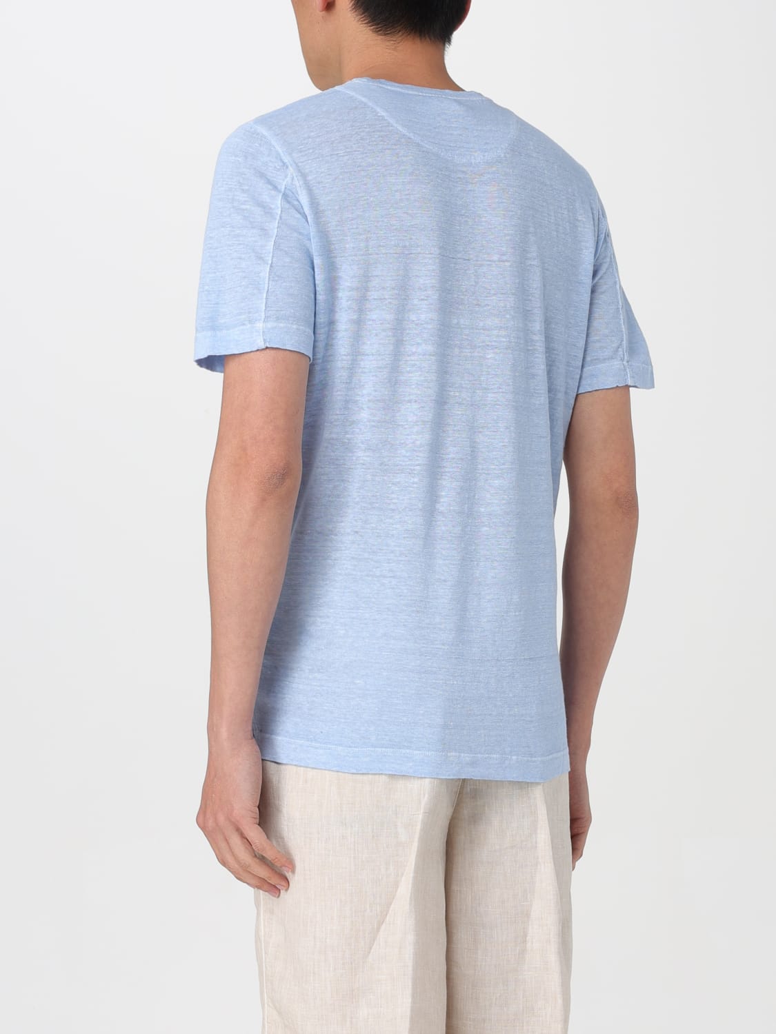 120% LINO T-SHIRT: T-shirt men 120% Lino, Gnawed Blue - Img 2