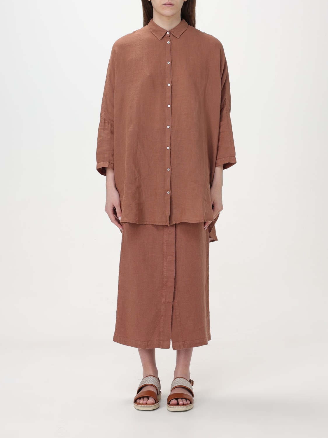 120% LINO SHIRT: Shirt woman 120% Lino, Tobacco - Img 1