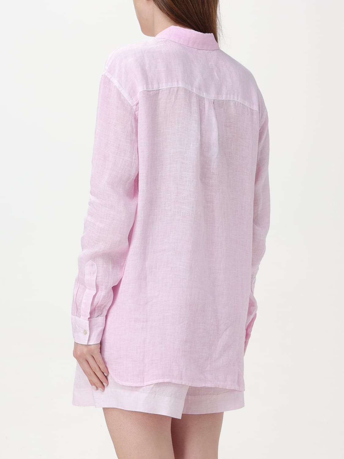 120% LINO CAMISA: Camisa mujer 120% Lino, Rosa - Img 2