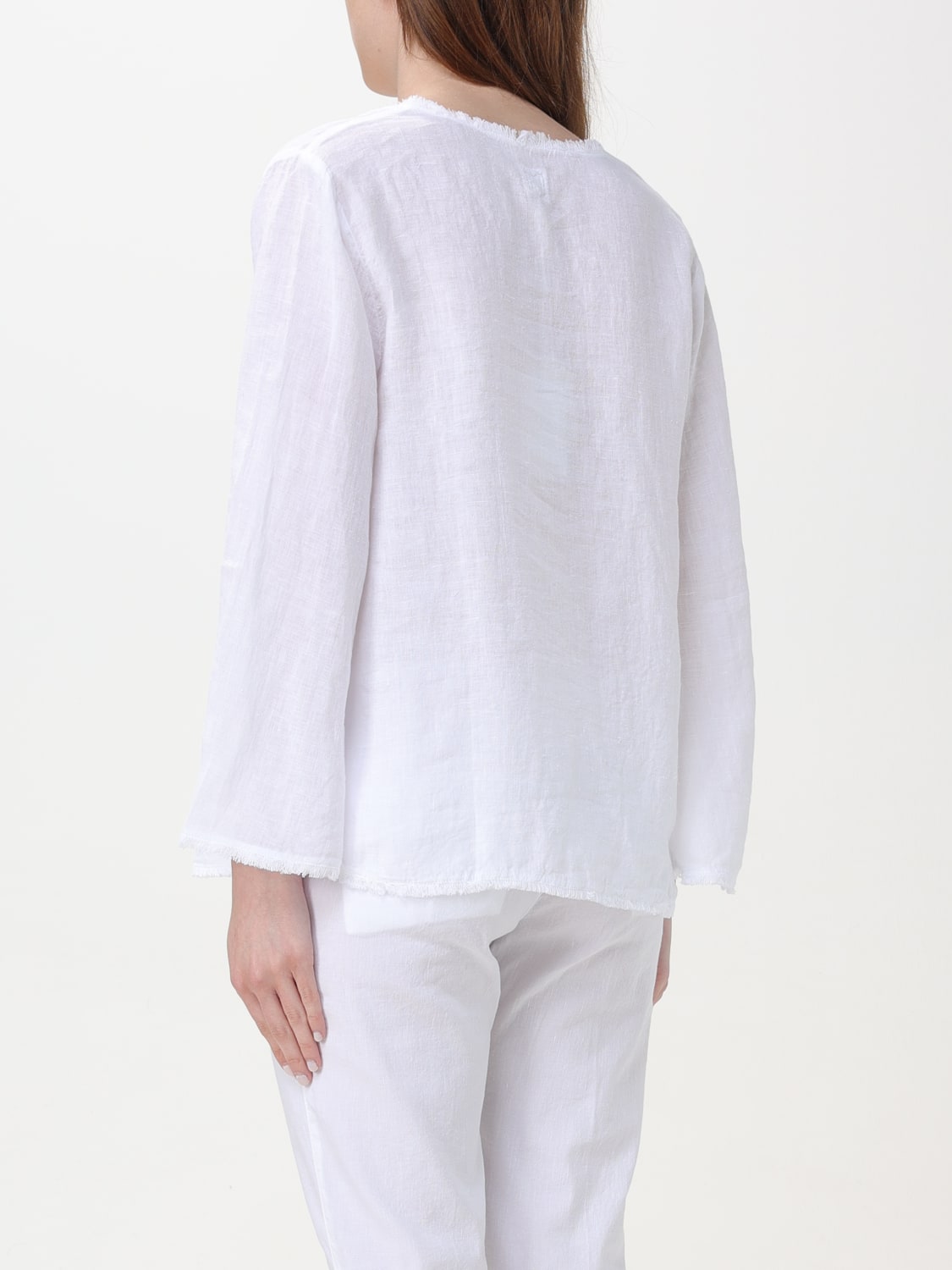 120% LINO TOP: Shirt woman 120% Lino, White - Img 2