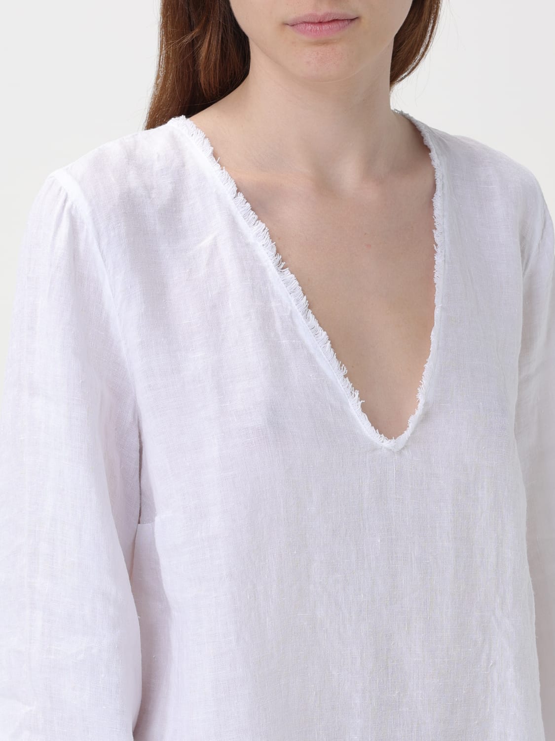 120% LINO TOP E BLUSE: Blusa 120% Lino in lino , Bianco - Img 3