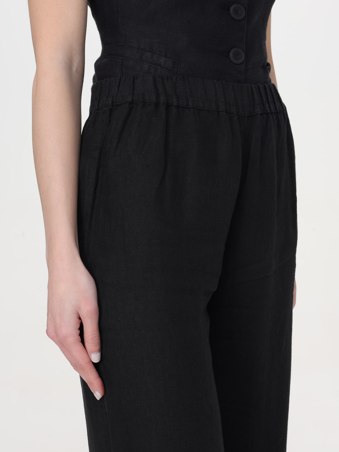 120% LINO: Pants woman - Black | 120% Lino pants