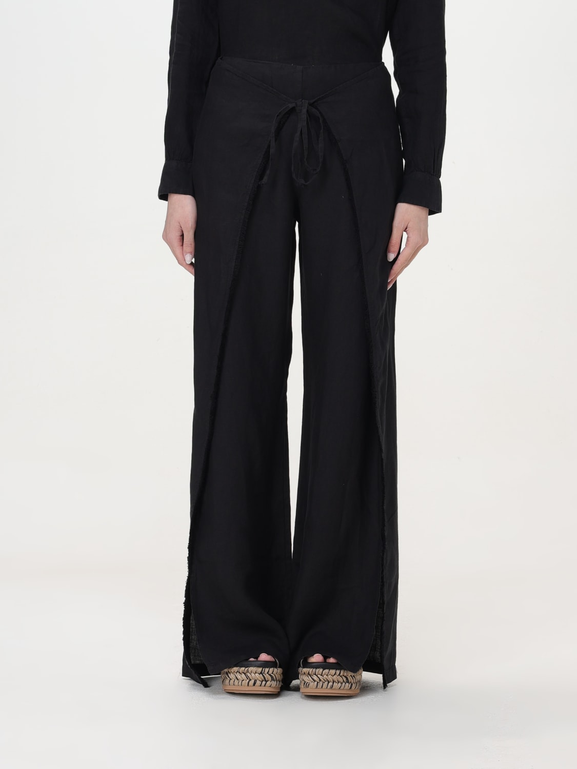120% LINO: Pants woman - Black | 120% Lino pants