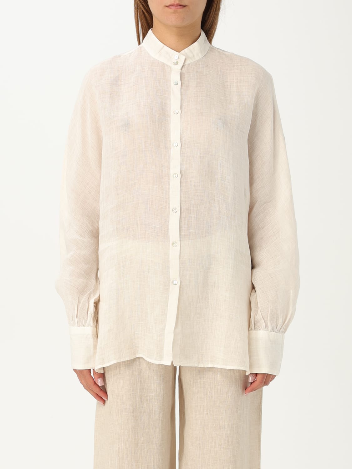 120% LINO SHIRT: Shirt woman 120% Lino, Champagne - Img 1