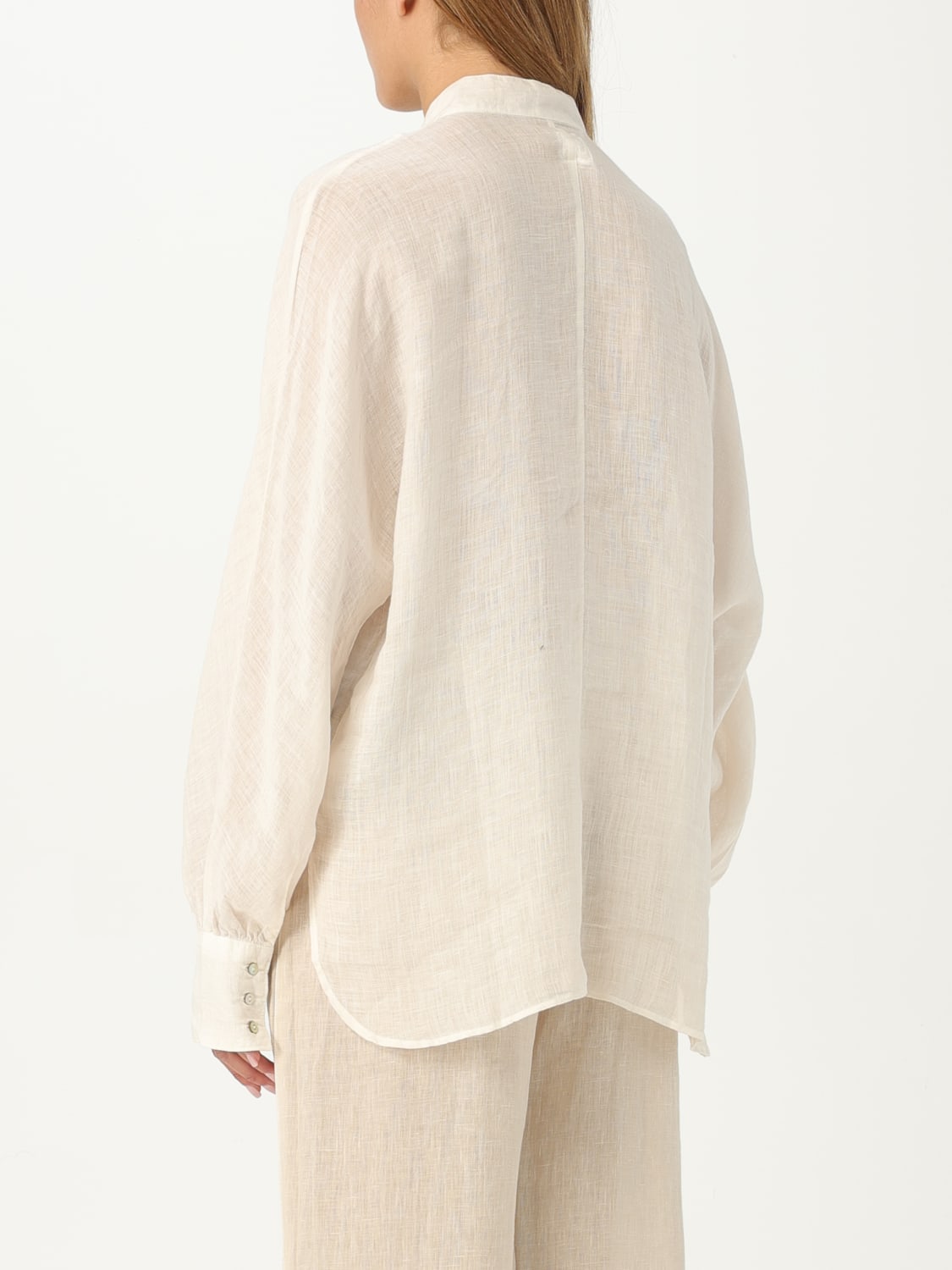 120% LINO SHIRT: Shirt woman 120% Lino, Champagne - Img 2