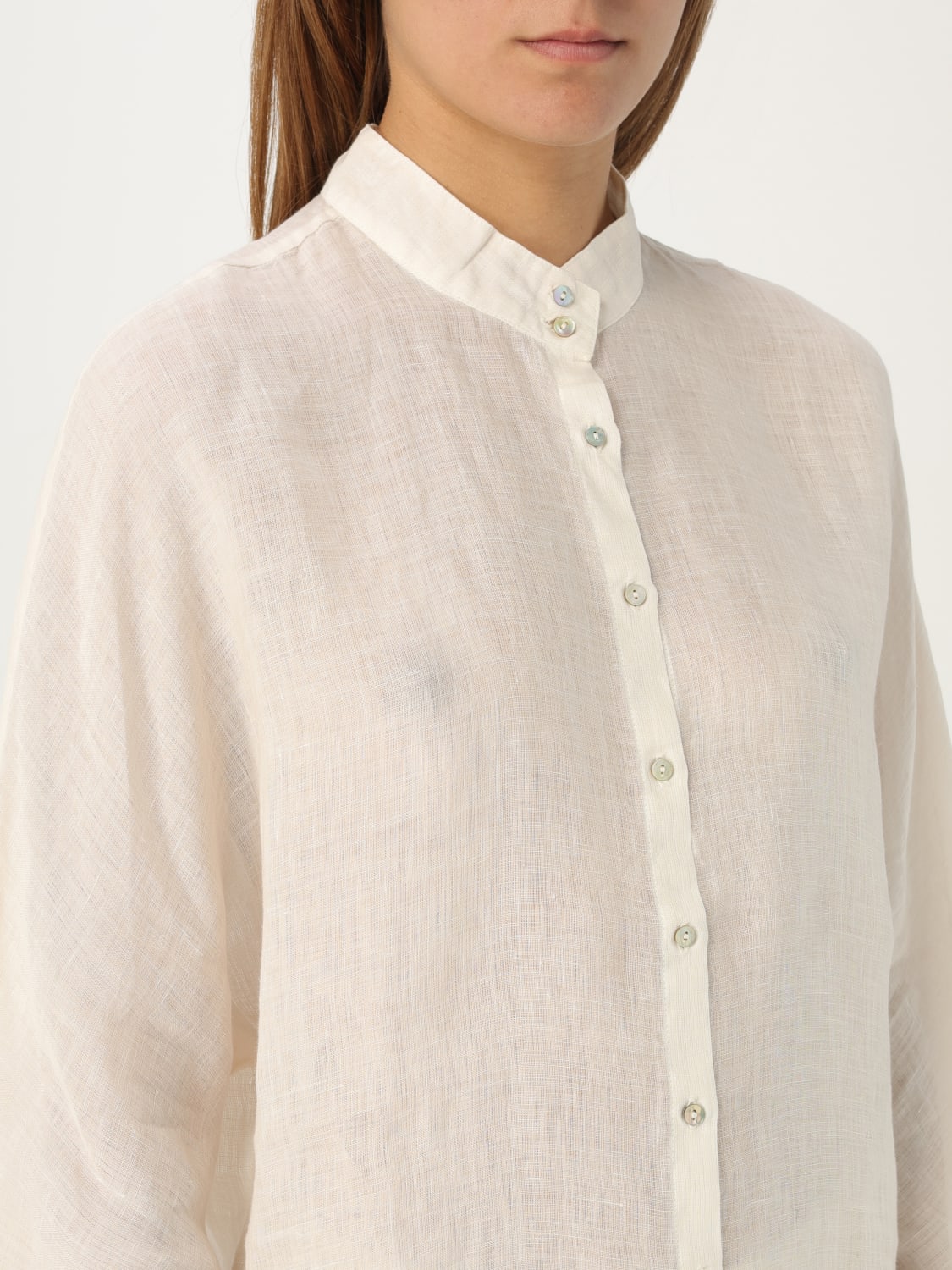 120% LINO SHIRT: Shirt woman 120% Lino, Champagne - Img 3