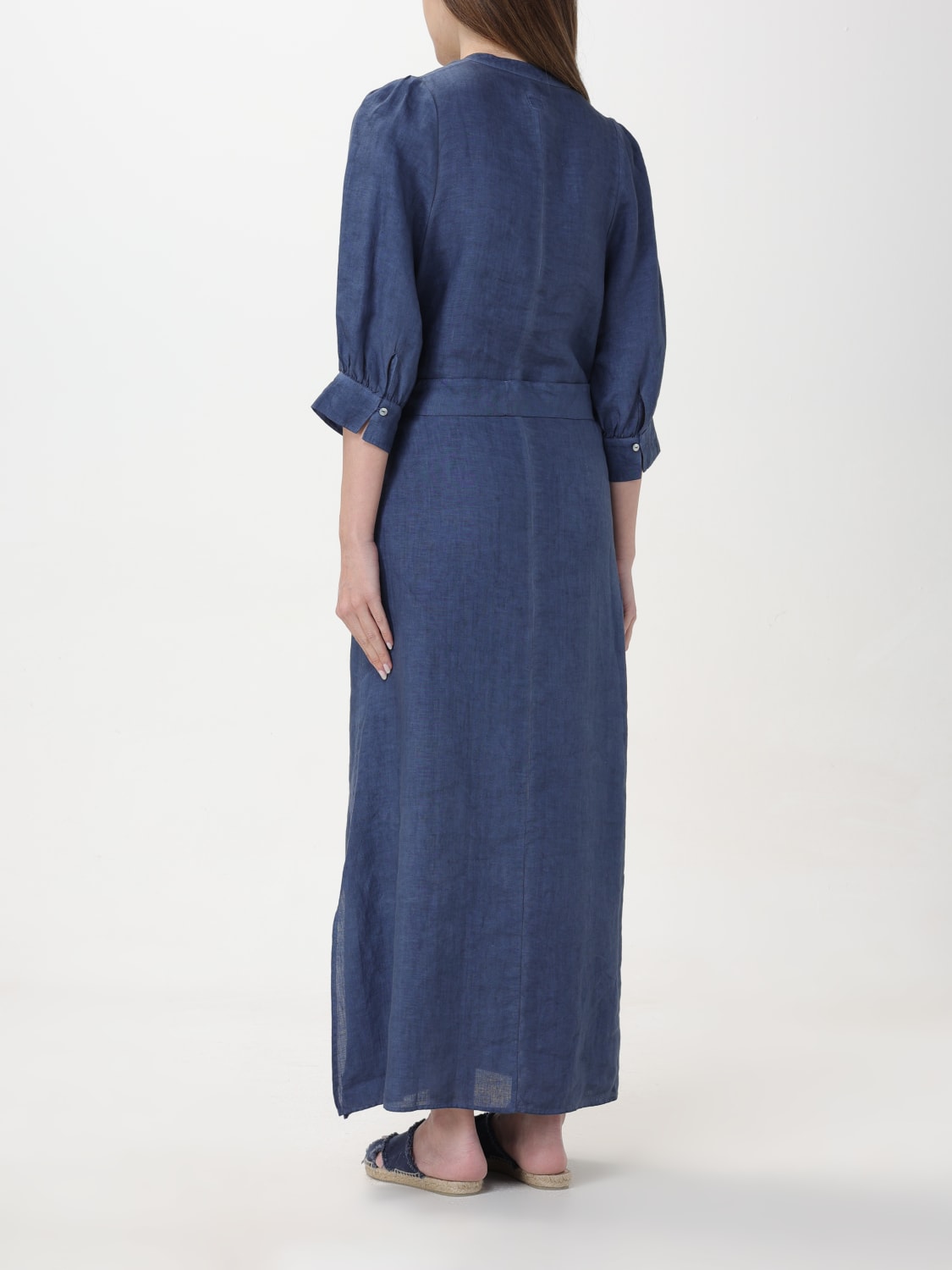 120% LINO DRESS: Dress woman 120% Lino, Navy - Img 2