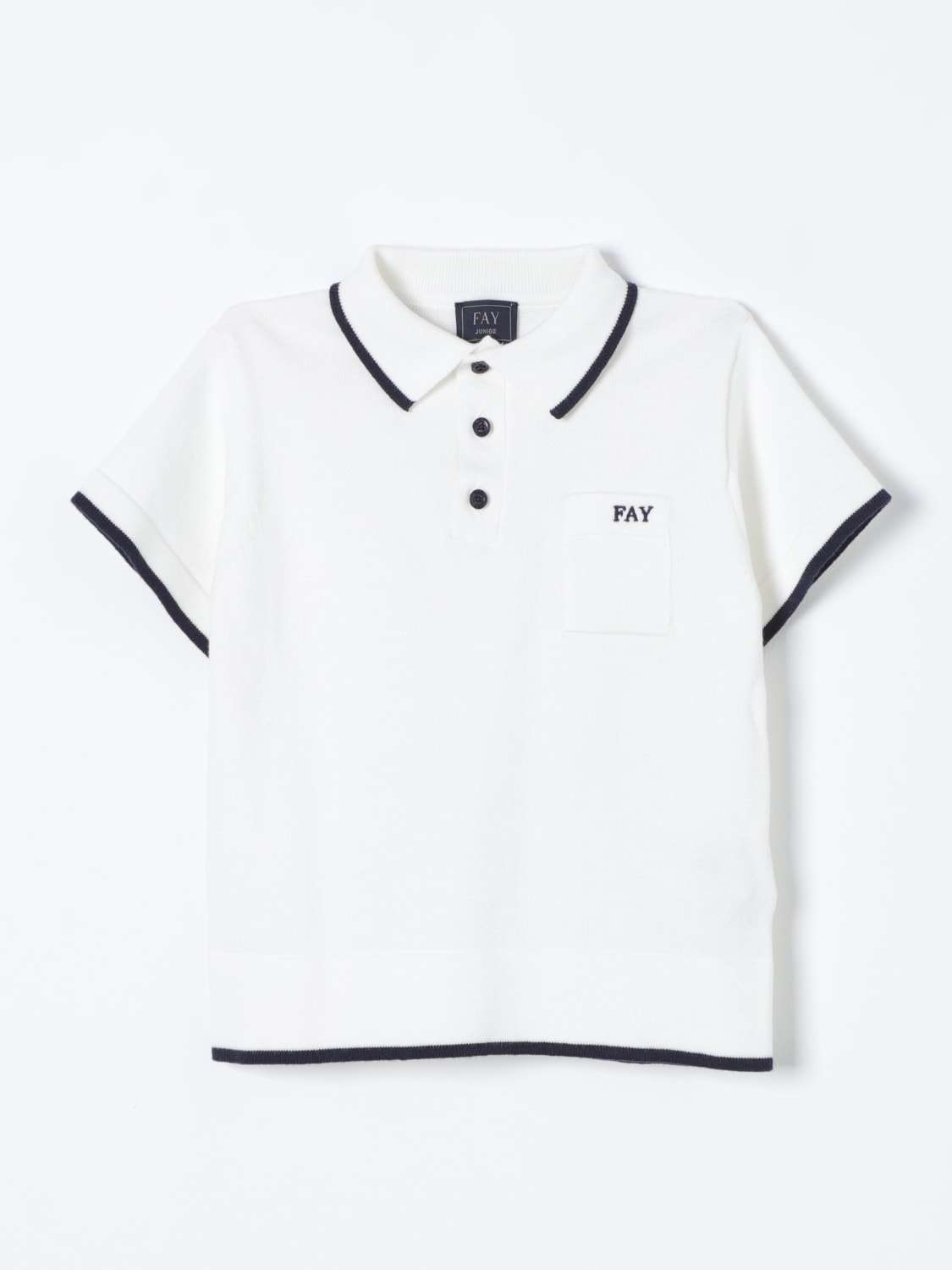 FAY JUNIOR POLO SHIRT: Fay Junior boys' polo shirt, Ivory - Img 1