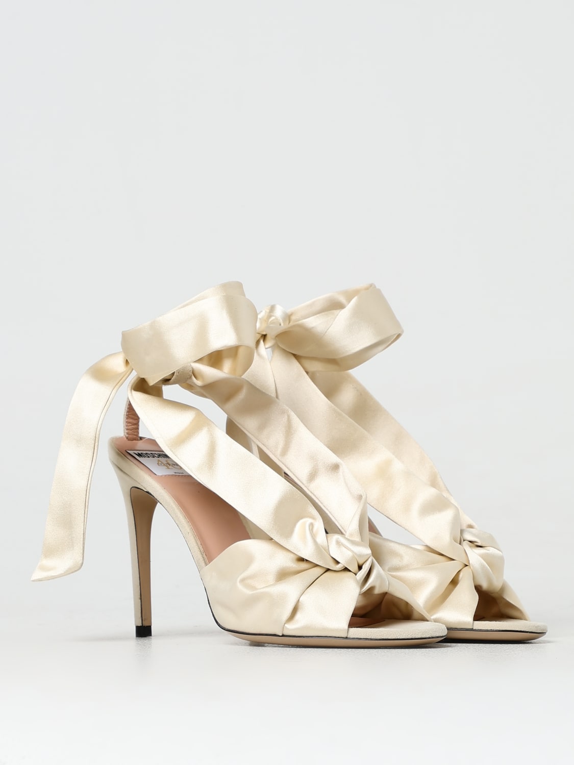 MOSCHINO COUTURE HEELED SANDALS: Heeled sandals woman Moschino Couture, Cream - Img 2