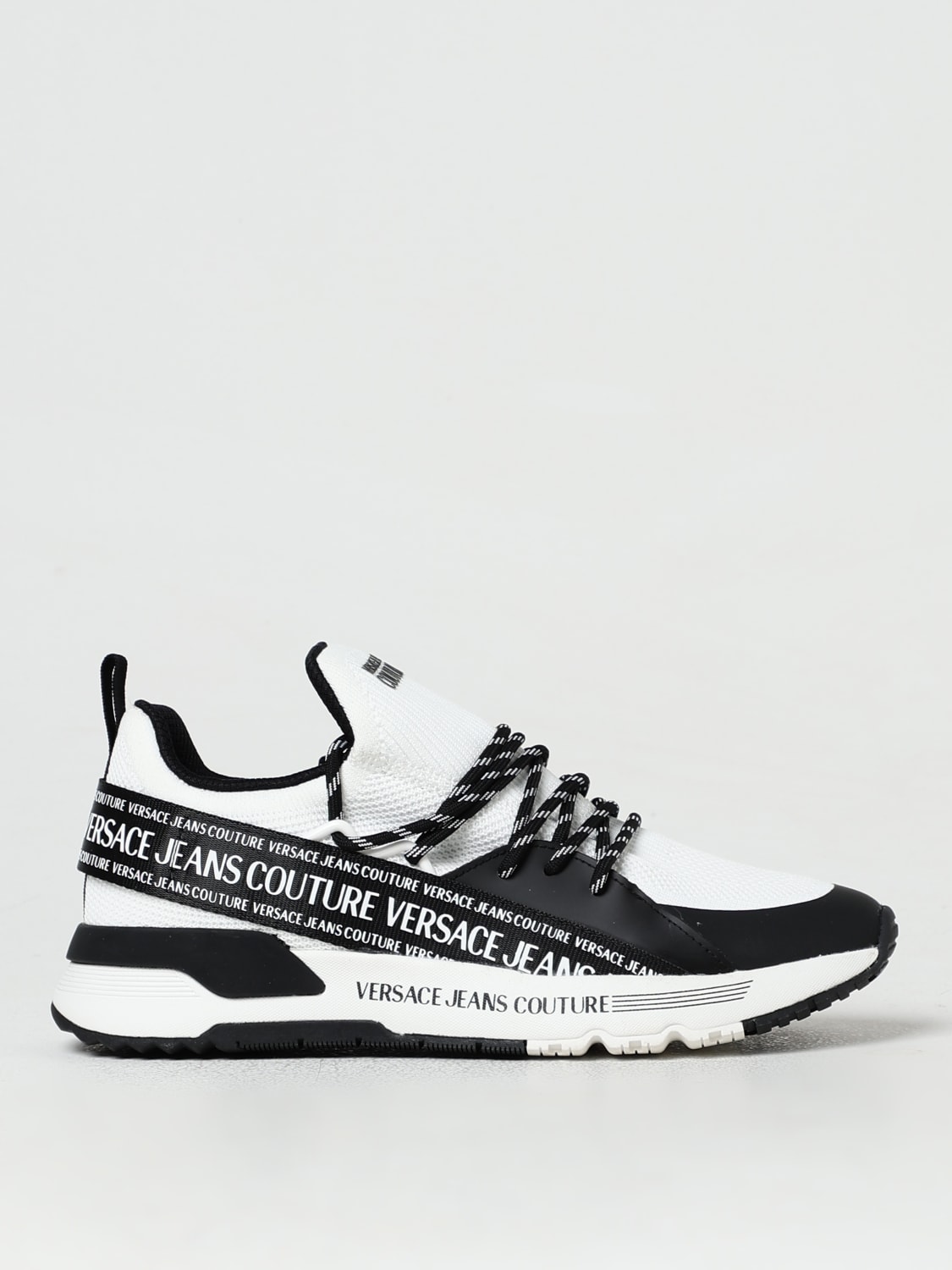 VERSACE JEANS COUTURE SNEAKERS: Sneakers Versace Jeans Couture in pelle sintetica e mesh , Bianco - Img 1