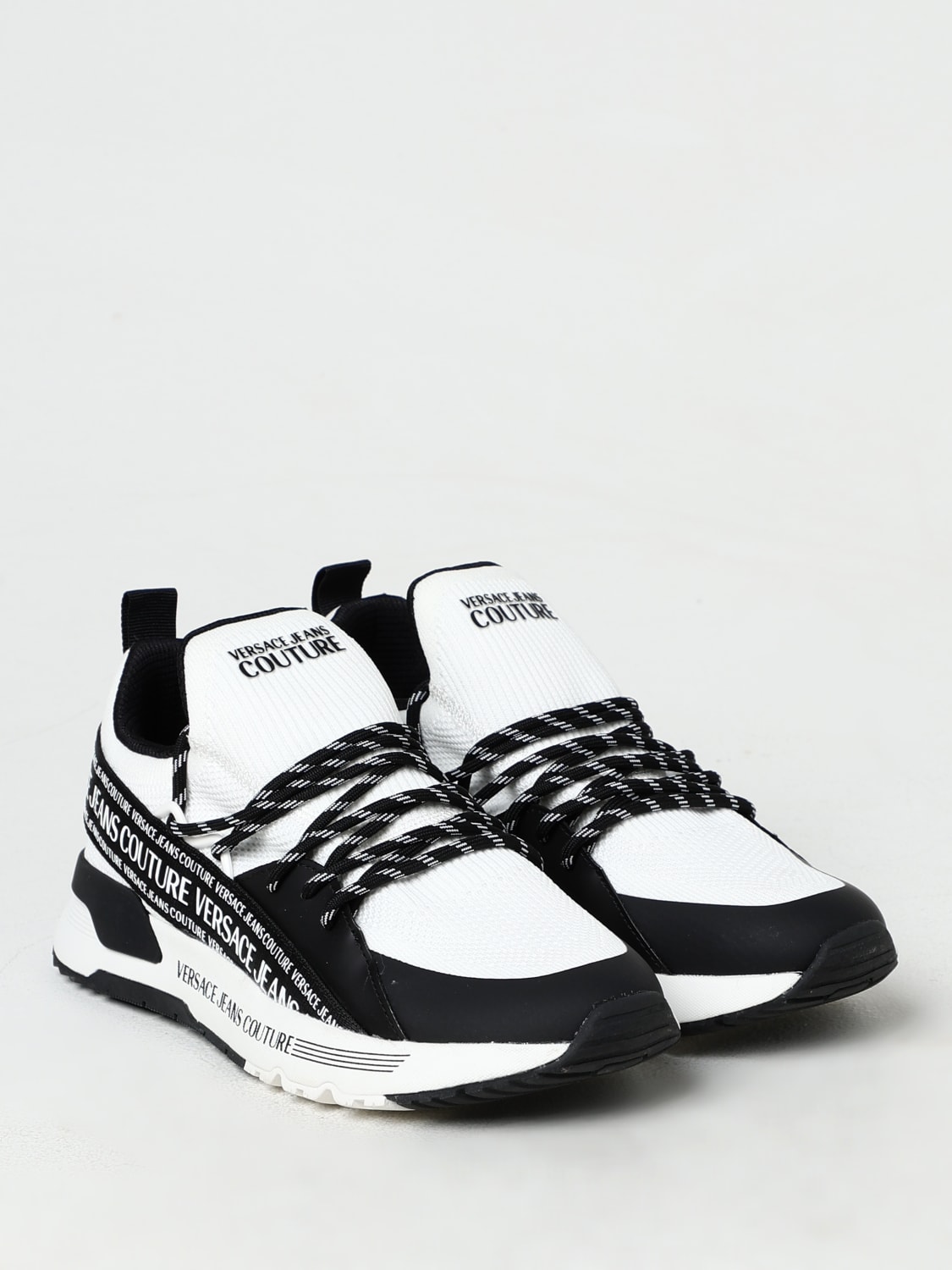 VERSACE JEANS COUTURE SNEAKERS: Sneakers Versace Jeans Couture in pelle sintetica e mesh , Bianco - Img 2