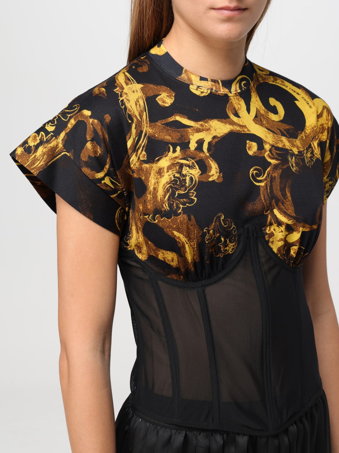 VERSACE JEANS COUTURE CAMISETA: Camiseta mujer Versace Jeans Couture, Negro - Img 4