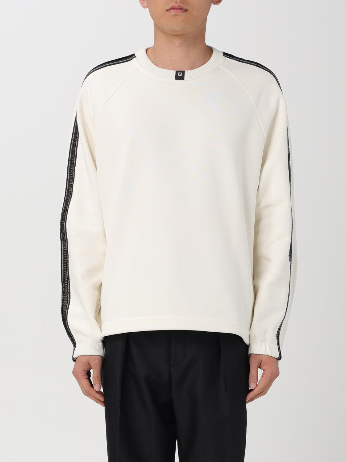 Fendi Outlet Sweatshirt men Beige Fendi sweatshirt FAF712AR57 online at GIGLIO.COM